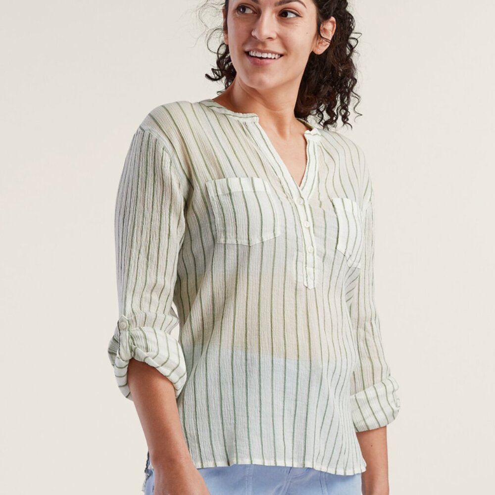 Carve Designs ~ Moorea Gauze Long Sleeve Top ~ Size M
